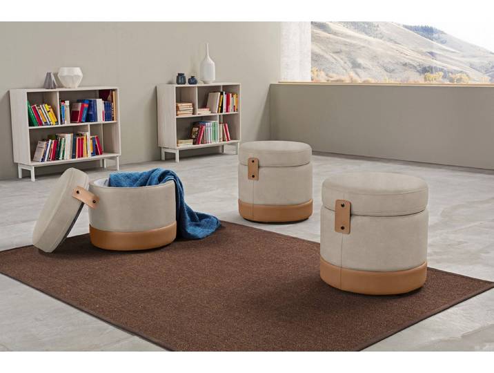 Egoitaliano Hocker Tonder, Designhocker als Blickfang mit tollen Details, B/T 50/50cm, inkl. praktischem Stauraum als funktionale Stauraummöglichkeit