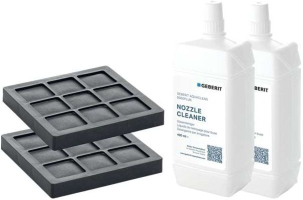 Geberit AquaClean Zweier-Set 240626001 für WC-Komplettanlagen, Aktivkohlefilter und Düsenreiniger