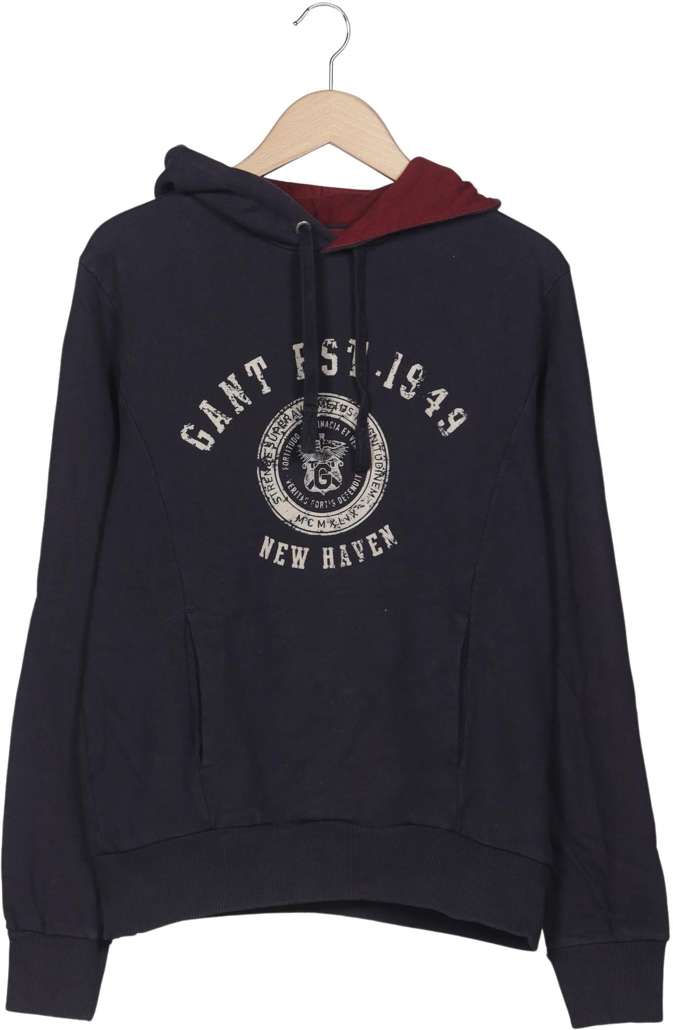 Gant Herren Kapuzenpullover, Marineblau, Gr. M, Baumwolle - Second Hand
