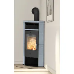 Fireplace  Kaminofen  Zeitbrandofen  Malta  Speckstein  gussgrau  (6  kW)