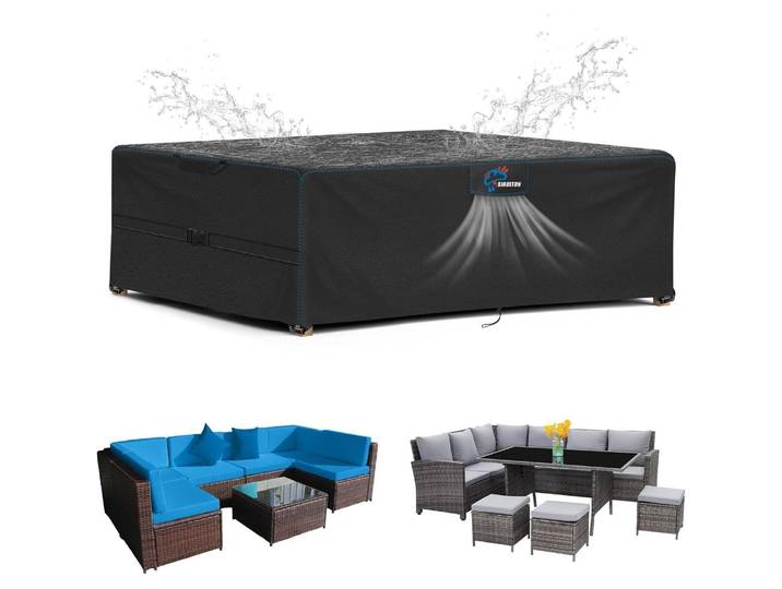 Gartenmöbel Abdeckhaube Wasser- & Winddicht 420D Oxford-Stoff 250x180x90cm