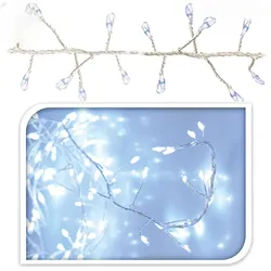 Gravidus 100 LED Cluster Lichterkette Draht Silber Weiß