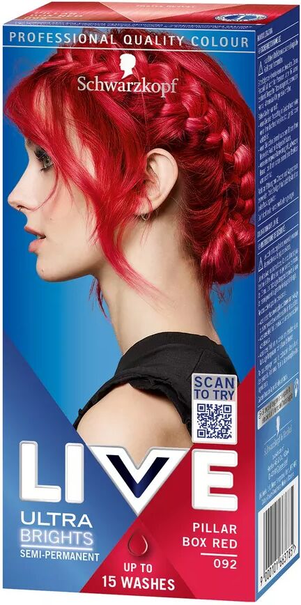 LIVE - Ultra Brights Semi-Permanente Coloration, One Size, Pillar Box Red