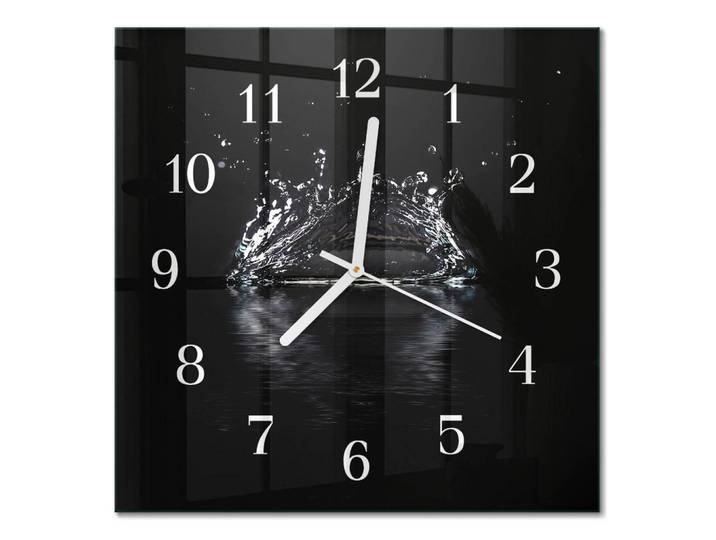 Tulup Wanduhr 30x30 cm - Wasser, Schwarz, Glas, Quadratisch, 30x30x0.4 cm, Dekoration, Uhren, Wanduhren