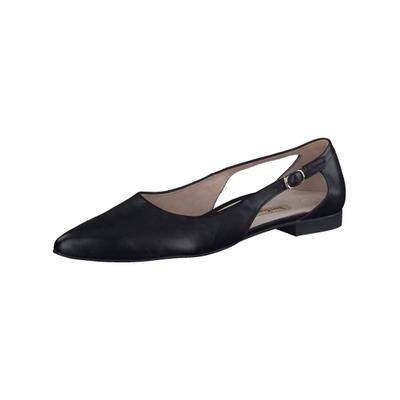 Ballerina PAUL GREEN "Paul Green Ballerinas Glattleder", Damen, Gr. 37,5, schwarz, Glattleder, Schuhe Ballerina