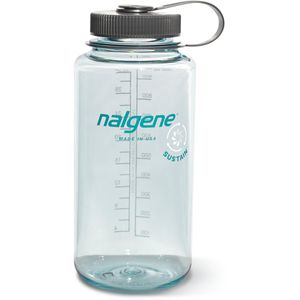 Nalgene Trinkflasche Weithals Sustain 078698, aus Kunststoff, seafoam, mit Schraubverschluss & Skala, 1 l