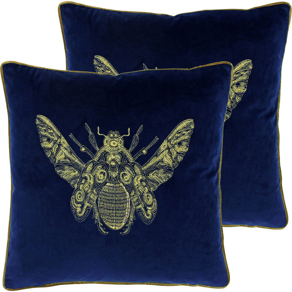 Mercer41 Kirk Geometric Square Cushion Royal Blue 50cm H X 50cm W X 4cm D