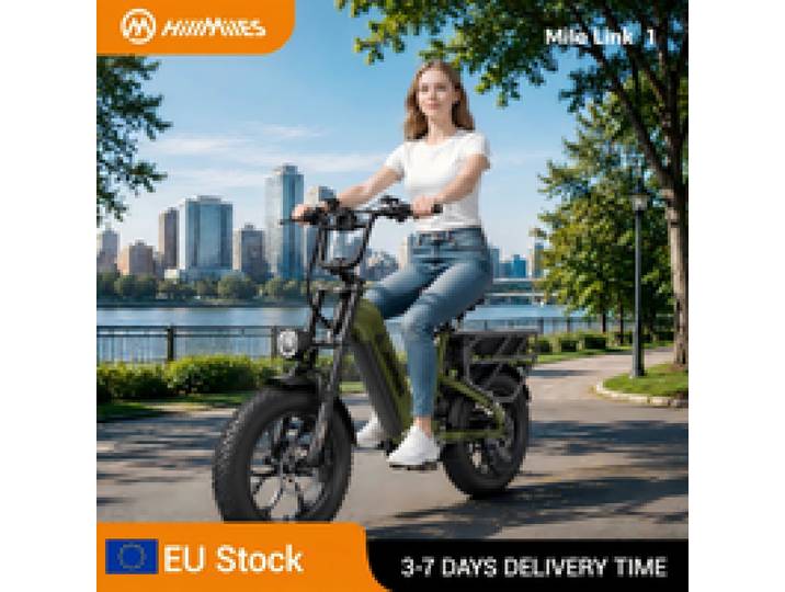 HillMiles Mile Link elektrische fiets 250W motor 48V 18Ah lithiumbatterij 120KM lange actieradius 25km/u EU-legaal 16×4.0 dikke band voorvering hydraulische schijfrem 7 versnellingen elektrische fiets
