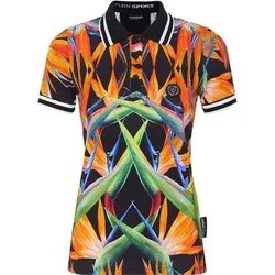 PLEIN SPORT Kurzarm-Poloshirt, Größe XS in Schwarz 0221