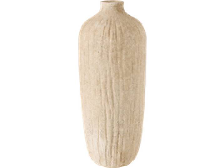 Grand vase céramique déco texturé beige 36 cm Siméon
