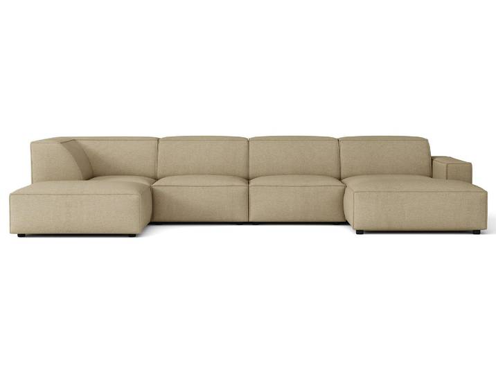 Selsey Sellmo - Ensemble de canapés\, tissu velours\, couleur beige foncé\, 366 cm
