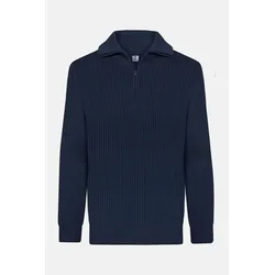 Hanseheld Troyer Baumwolle Blau GOTS Herren Troyer-Pullover Bio