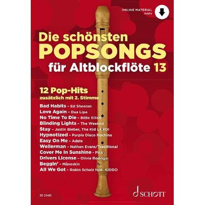 Die schönsten Popsongs für Alt-Blockflöte -