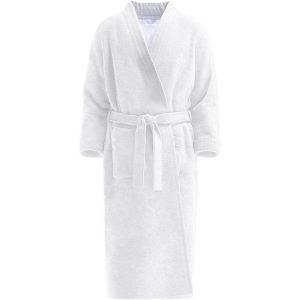 Hygostar Bademantel Kimono, mit Gürtel, weiß, für Herren & Damen, aus 100 % Baumwolle 320 g/m², Größe S