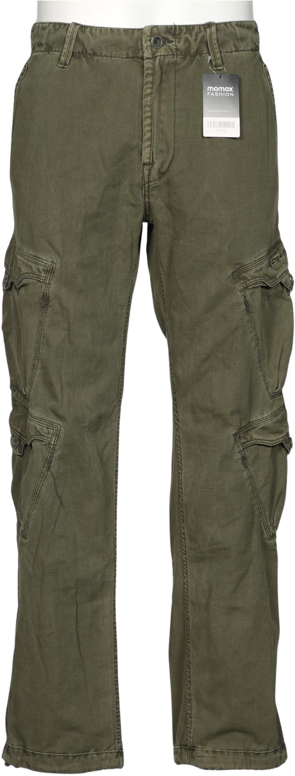 Jet Lag Herren Stoffhose, Grün, Gr. W33, Baumwolle - Second Hand