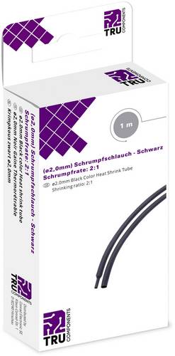 TRU COMPONENTS T1904CA027 Schrumpfschlauch ohne Kleber Schwarz 2mm 1mm Schrumpfrate:2:1 1m