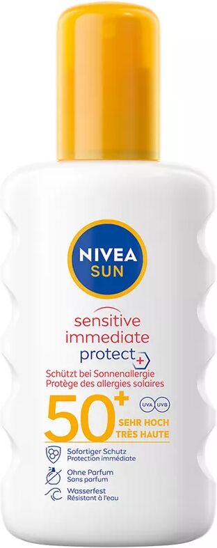 NIVEA SUN - Sensitive Immediate Protect Sonnenspray LSF 50+, Sun Sensitive Immediate Protect Spray LSF 50+, 200 ml