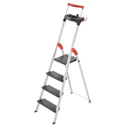 Hailo Alu-Stehleiter »L100 TopLine« 4 Stufen silber