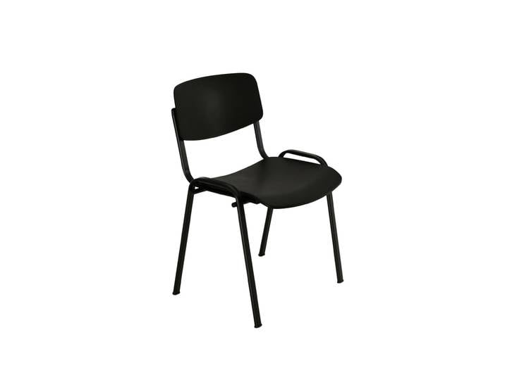 Chaise de réunion Swan piètement noir - Assise et dossier Noir