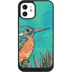 Nivocase Handyhülle für Apple iPhone 12 Hülle NIVOpure Case Schwarz Malerei Tiere Vogel (Apple iPhone 12), Smartphone Hülle, Schwarz