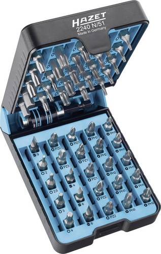 Hazet BitE-Box 2240N/51 Bit-Set 51teilig Schlitz, Kreuzschlitz Phillips, Kreuzschlitz Pozidriv, Innen-TORX, TORX BO