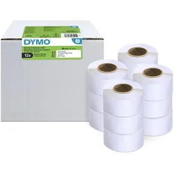 DYMO® Original Etikett für LabelWriter™, Vorteilspack, Adressen - weiss - permanent haftend, 12 x 130 Etiketten