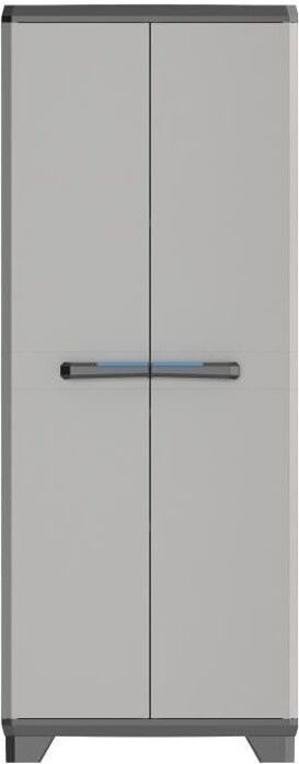 Keter Linear hoge kast, zwart/grijs, B: 68 cm, D: 39 cm, H: 173 cm, 3 verstelbare planken, afsluitbaar