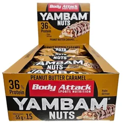 Body Attack  - YamBam NUTS Riegel - Karton 15 x 55gCookie n Chocolate