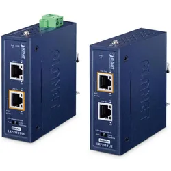 Planet Industrial Single-port PoE over UTP Extender Kit LRP-, Netzwerk Switch, Blau