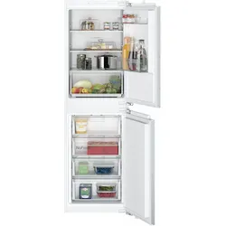 Siemens iQ100, Einbau-Kühl-Gefrier-Kombination mit Gefrierbereich unten, 177.2 x 54.1 cm, Flachscharnier, KI, Einbaukühlschrank, Weiss