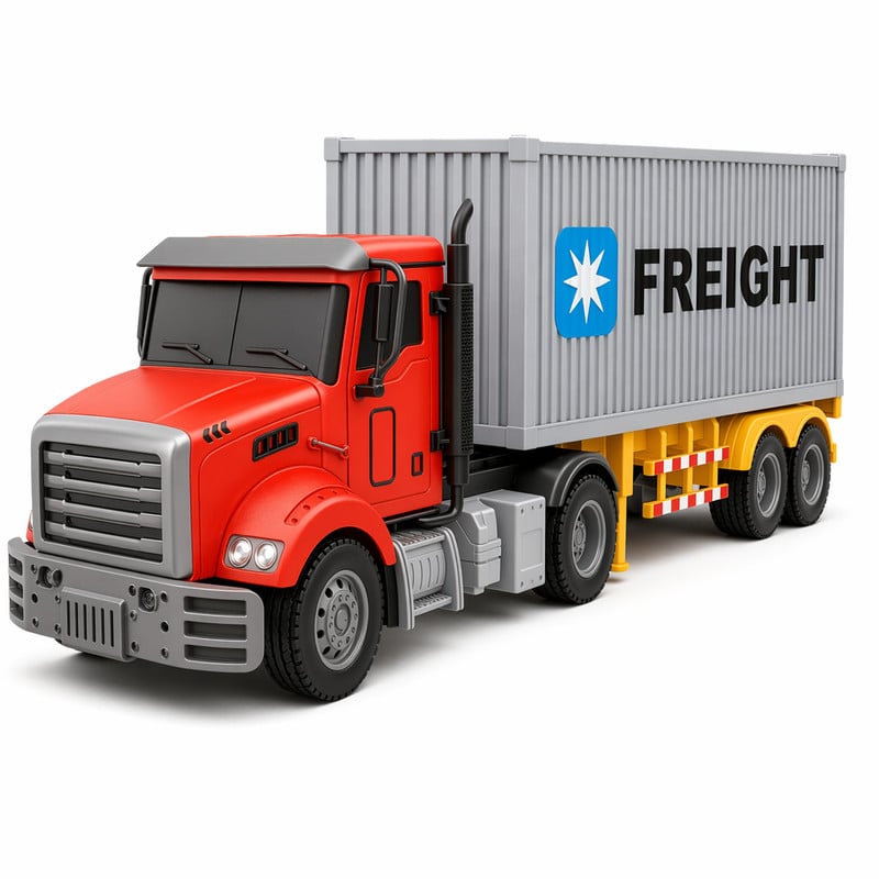 Afstandsbestuurbare Stad Containertruck 18 inch RC Bouwvoertuig in het rood met verlichting en demofunctie