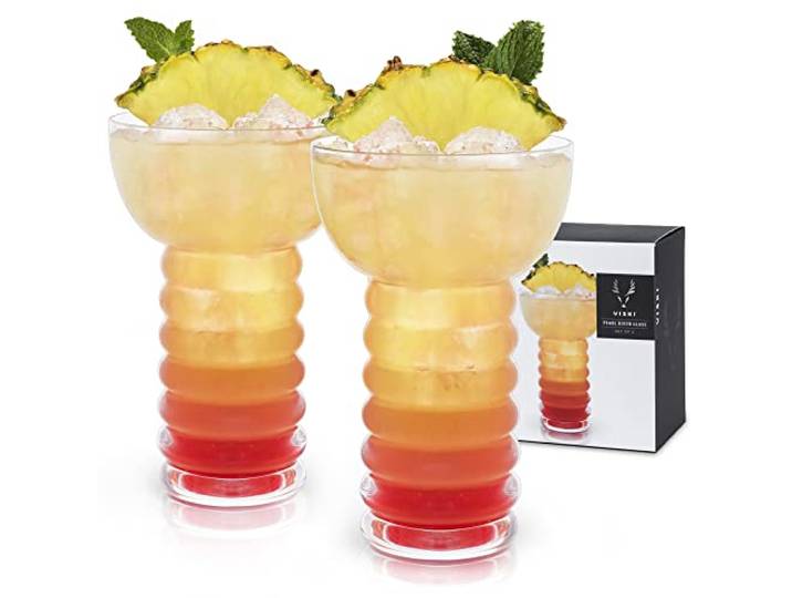 Viski Raye: Pearl Diver Cocktailglas, transparent, 2 Stück