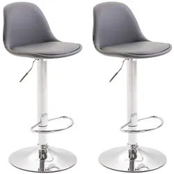 2er Set Barhocker Kiel Vollgepolstert Kunstleder chrom