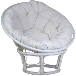 Sessel 'Papasan' weiß, Ø 80 cm Rattan