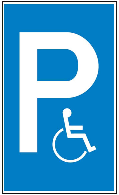 SafetyMarking Panneau de stationnement alu L400xH600 mm Réservé aux handicapés ; wolk (11.5136)