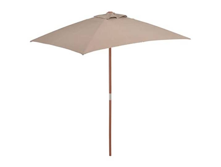 vidaXL Parasol met houten paal 150x200 cm taupe