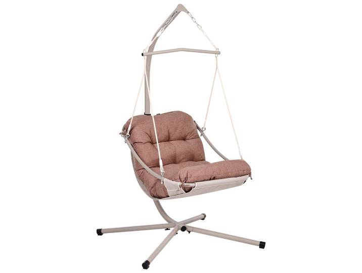HÄNGESESSEL mit Gestell Metall Braun Alghero