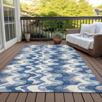 Addison Rugs Machine Washable Indoor/ Outdoor Chantille Abstract Ripples Rug