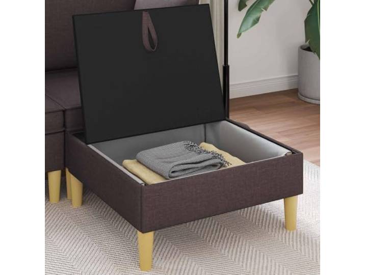 KTHLBRH Sitzsack mit Aufbewahrung, dunkelbraun, Stoff, 70 x 70 x 40 cm Holzgestell, Schaumstoffkissen, modernes Design, leicht zu reinigen