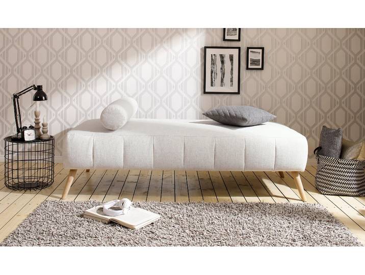 Daybett GOODPRODUCT Lucy , beige (creme), Struktur fein, kein Härtegrad, Daybetten, Daybett, mit losem Rollenkissen