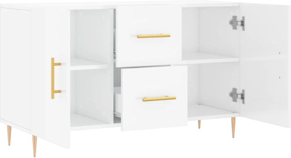 vidaXL Buffet blanc brillant 100x36x60 cm bois d'ingénierie