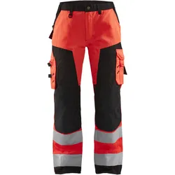 Blakläder® Damen High Vis Arbeitshose ohne Werkzeugtaschen High Vis 7155 1811 - high vis rot/schwarz - 38