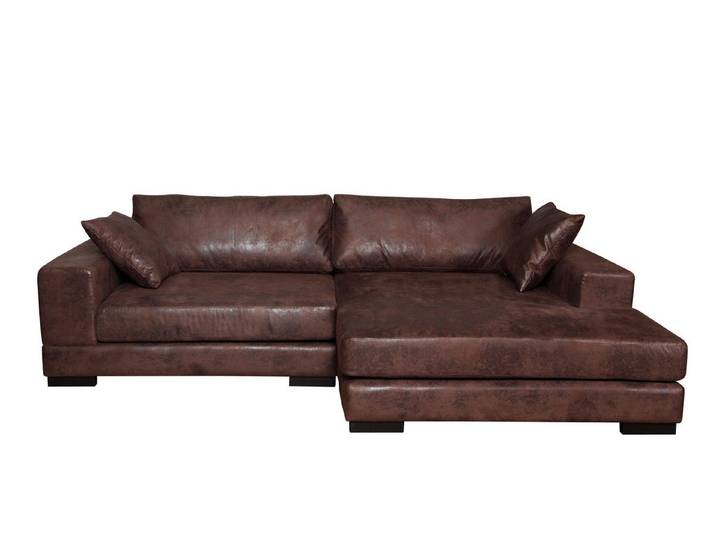 JVmoebel Ecksofa Vintage Ecksofa aus Kunstleder in elegantem Braun mit hohem Komfort, Made in Europa