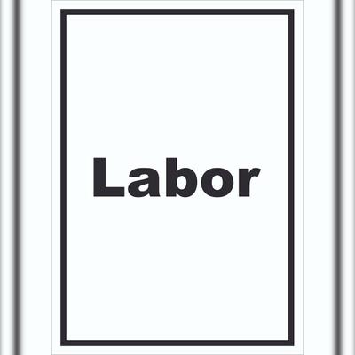 HB-Druck Labor Schild mit Text untersuchen forschen hochkant A3 Rückseite selbstklebend