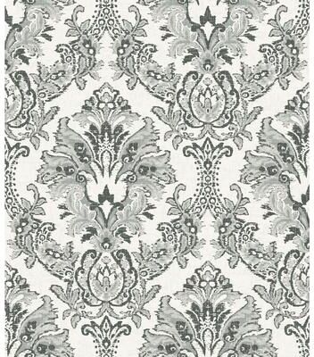 York Wallcoverings Bold Brocade Black Wallpaper