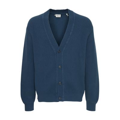 Strickjacke SOLID "Strickjacke SDNalli", Herren, Gr. XXL, blau (big dipper), Obermaterial: 100% Baumwolle CO., Strickjacken Strickjacke