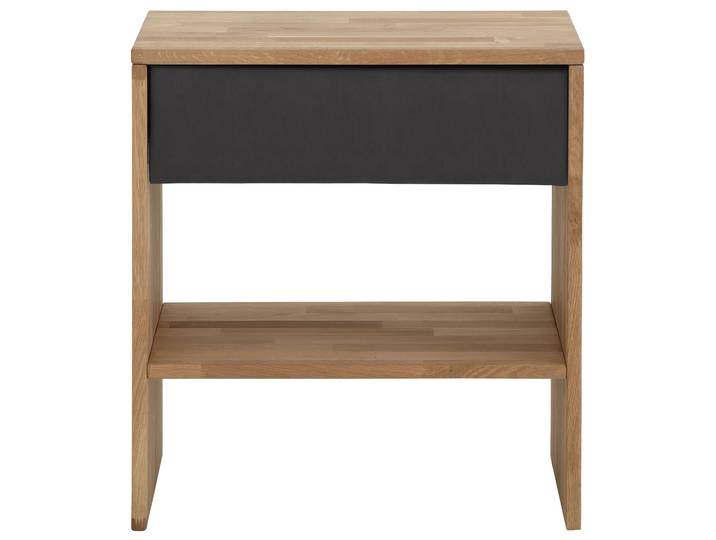 Nachttisch HOME AFFAIRE Cavan , grau (charcoal, natur, natur), B:60cm H:65,5cm T:42cm, Tische, Nachttisch, passend zur Boxspringbett-Serie Cavan