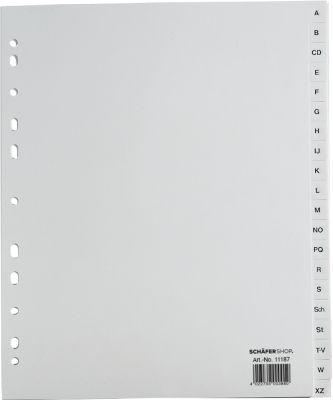 Schäfer Shop Select Ordnerregister, für DIN A4, alphabetisch, 20 Fächer, Polypropylen, grau