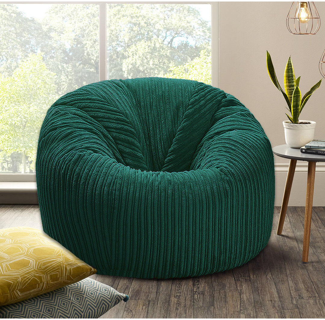 Fairmont Park XXL Jumbo Cord MEGA Size Classic Beanbag Chair Ready Filled Brown