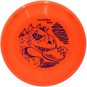 eurodisc Wurfscheibe Kidzz Fun Soft Throwzilla, Freizeitscheibe, 100g, orange mit Motiv, Ø 23cm